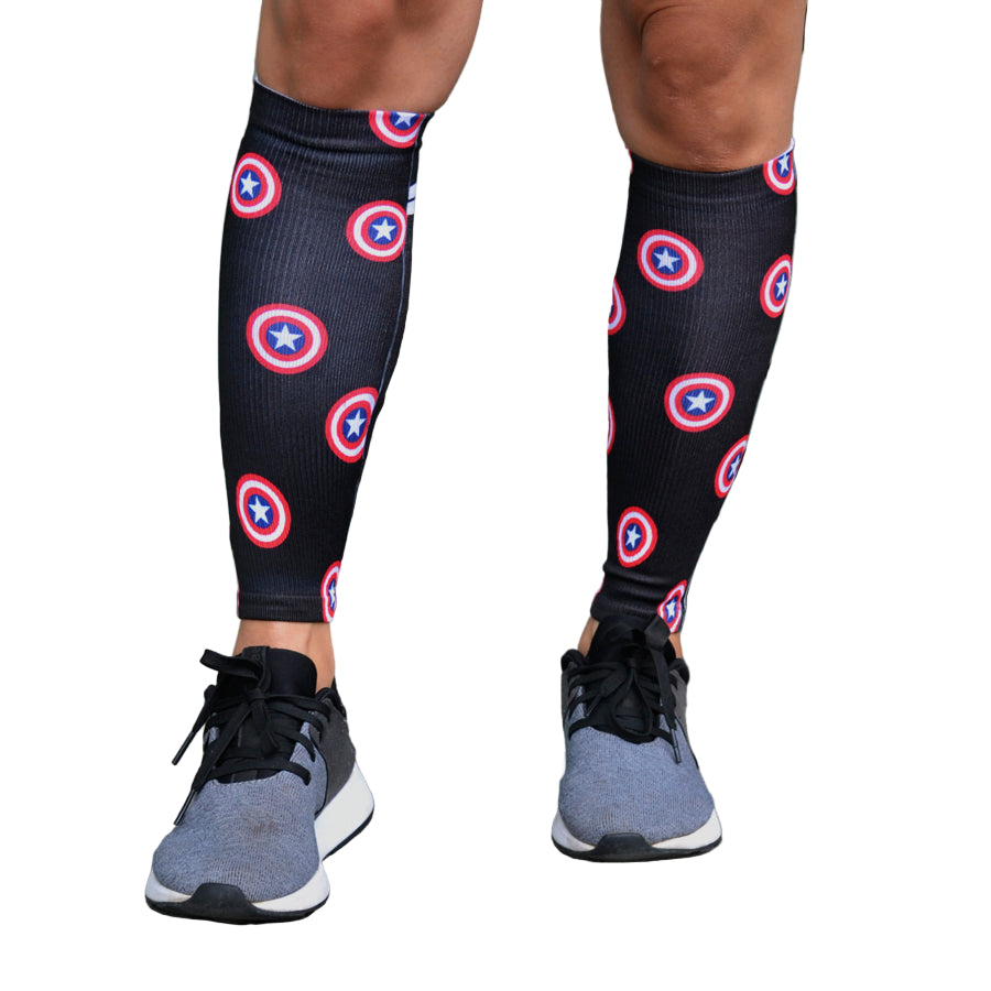 Pantorrillera compresión Capitan America Black