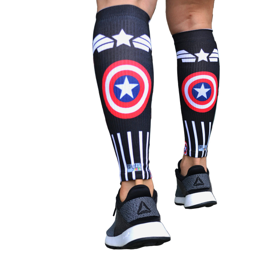 Pantorrillera compresión Capitan America Black