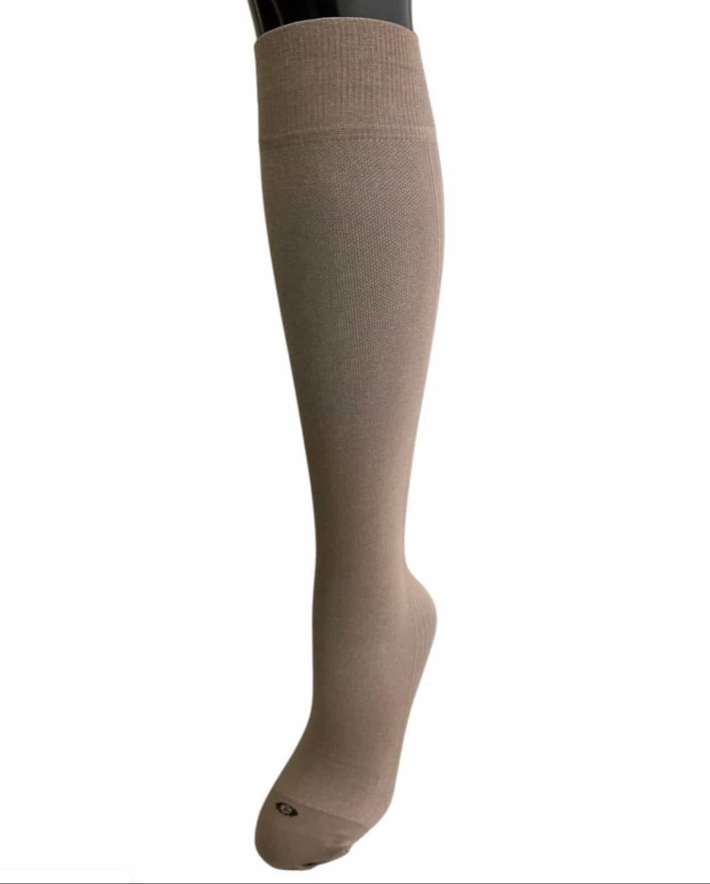Media larga de compresión beige